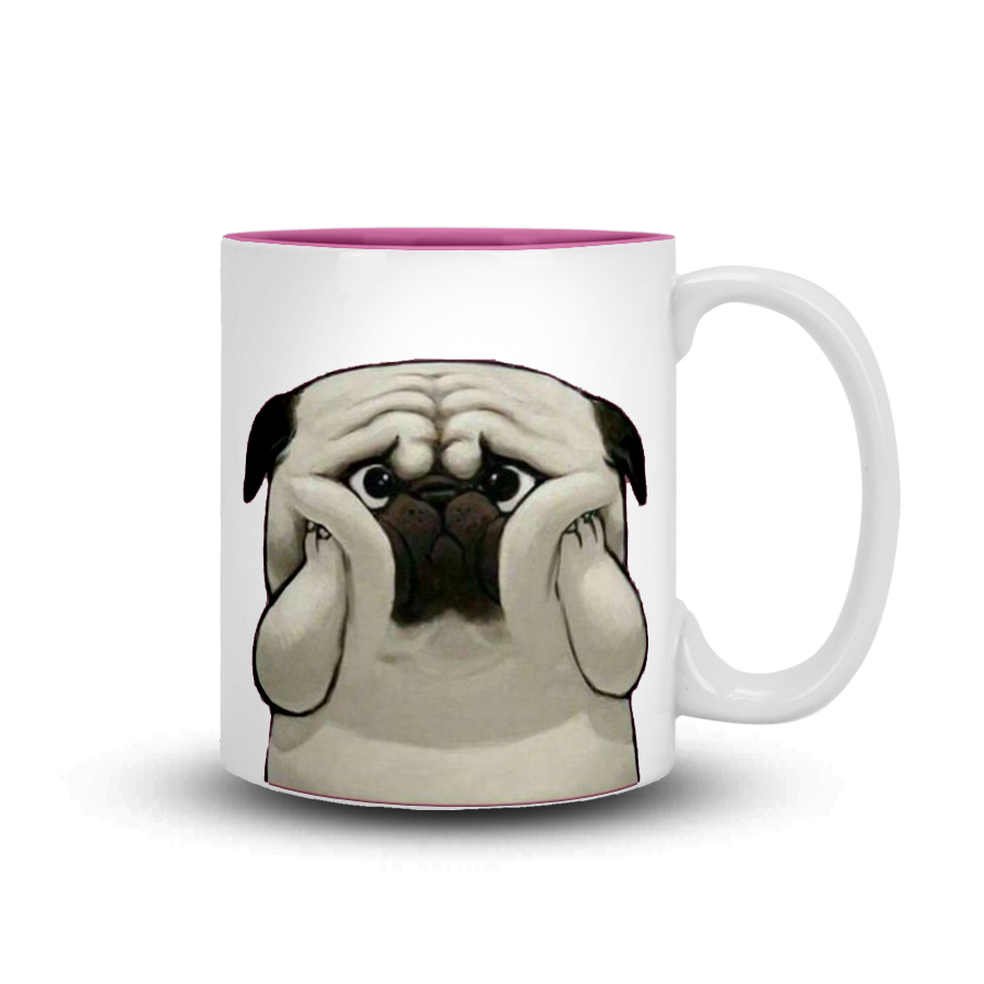 Keramicky hrnek s vlastním potiskem - růžový